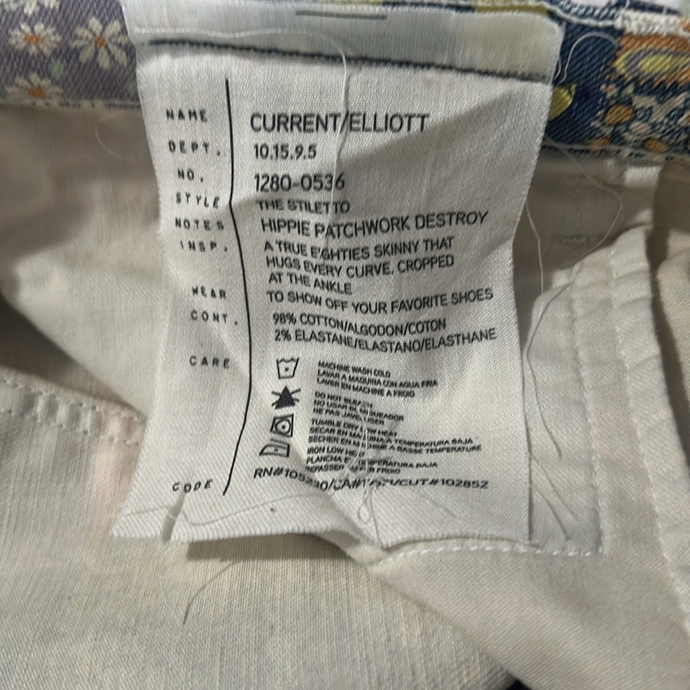 Current/Elliott Multicolor Patchwork Ankle Jeans - image 5